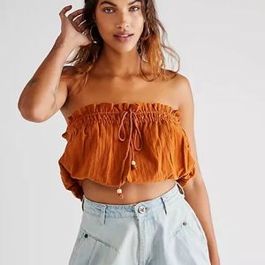 FREE PEOPLE Ettie Crop Top SMALL NWT new Terracotta Orange